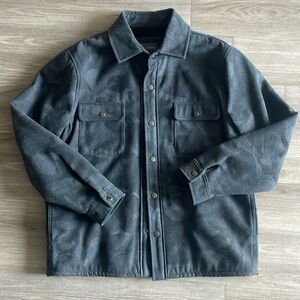 NWT Slate & Stone Mens Army Trucker Jacket Sherpa Lined Snap Buttons Wool Blend